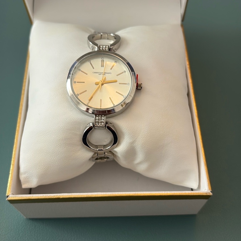 Christian Soriano silver watch NIB